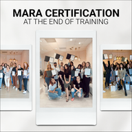 Group of professionals celebrating MARA certification at the end of training, holding certificates.